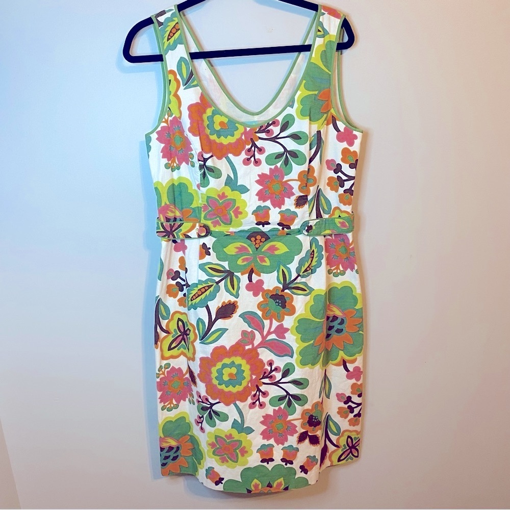 Boden Floral Mini Dress - Green and Pink Size 10 - Picture 2 of 8